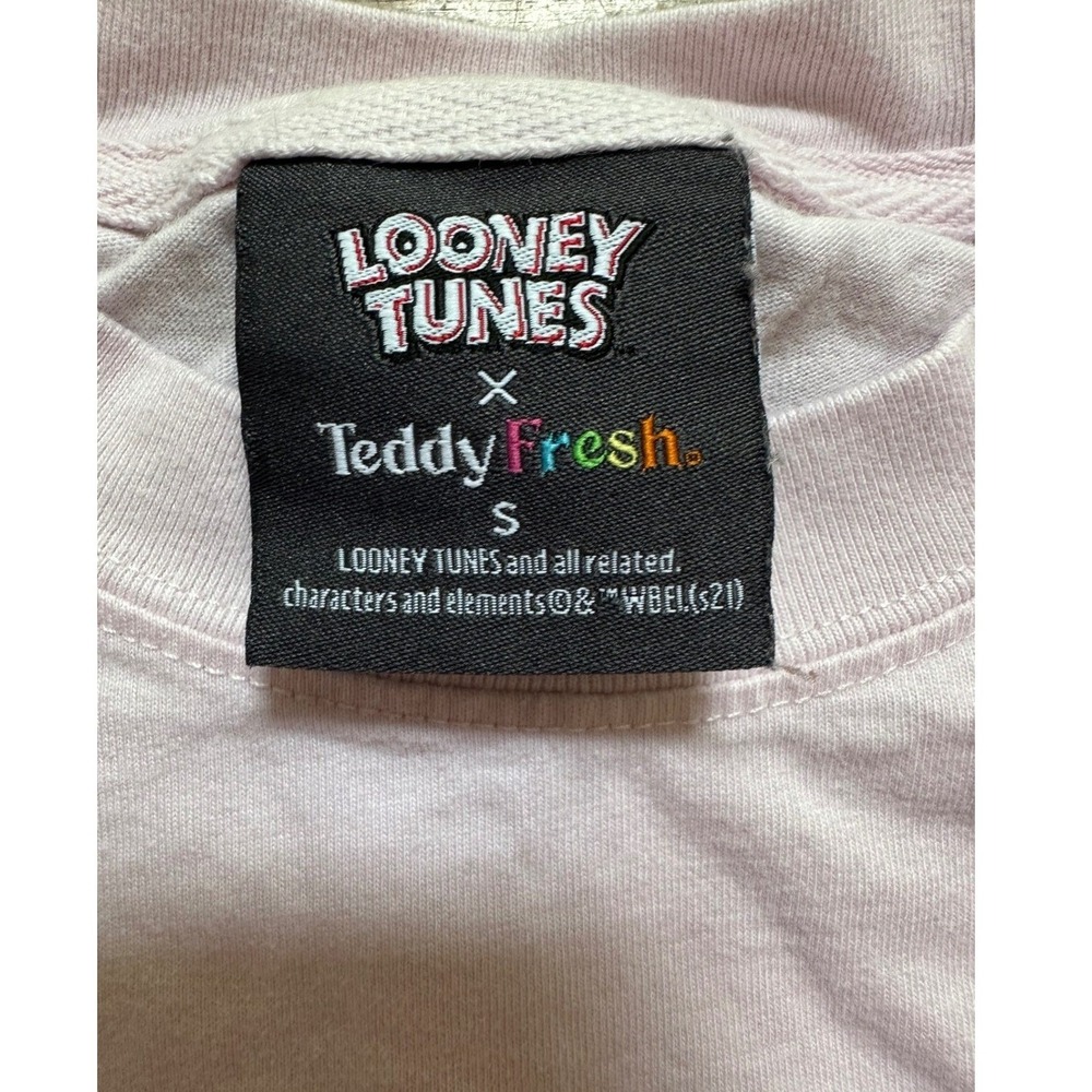 Teddy Fresh x Looney Tunes Bad Girls Graphic Pink Short Sleeve Boxy Tee Small - Picture 3 of 6